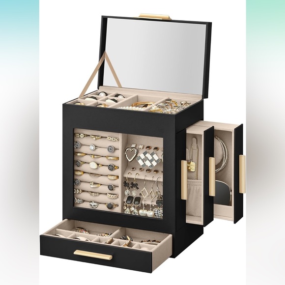 Black Jewelry Box with glass window
